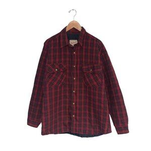 Vintage Woolrich Hunting Jacket Flannel Plaid Red Black Lined ‎ Men’s Size Large
